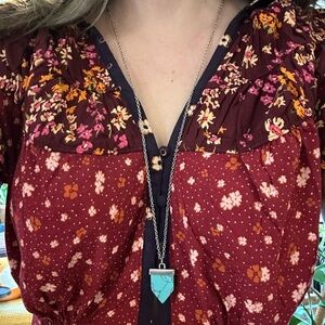 BECK & BOOSH | Vintage Turquoise Stone Length 16” Necklace